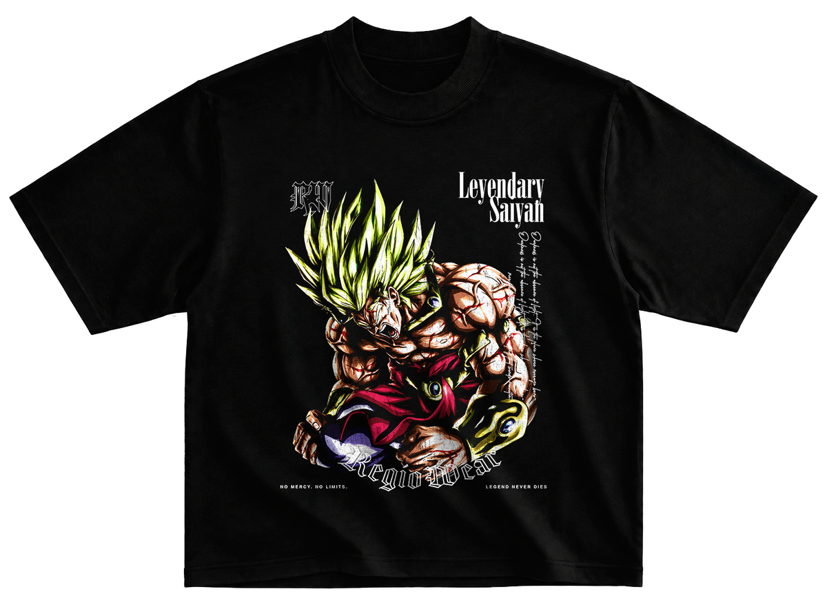 Playera BROLY estilo streetwear vintage desgastado tee