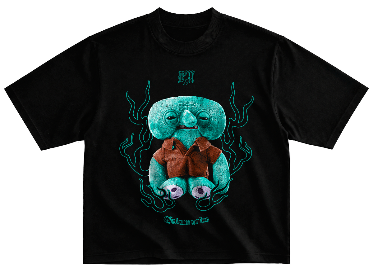 Playera CALAMARDO Fuggler estilo vintage desgastado