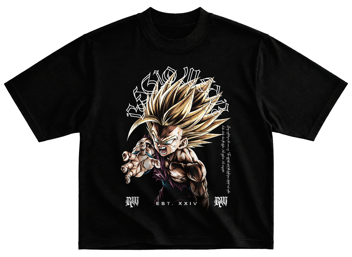 Playera GOHAN estilo streetwear vintage desgastado tee