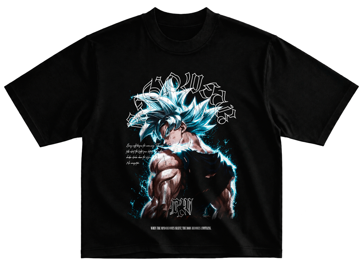 Playera GOKU BLUE estilo streetwear vintage desgastado tee (Copia) (Copia)