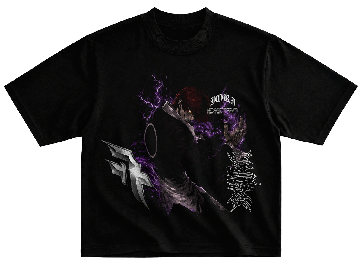 Playera IORI KOF 97 estilo streetwear vintage desgastado tee