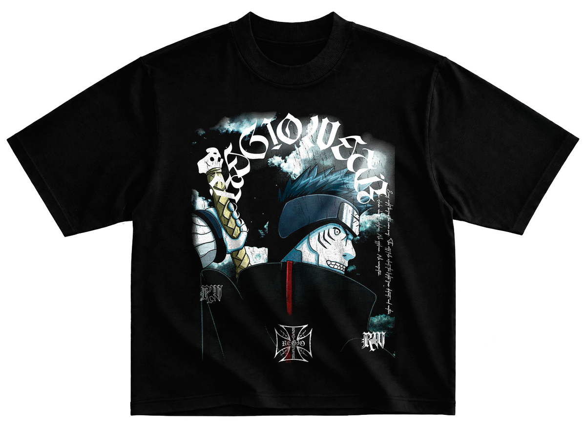 Playera Kisame estilo streetwear vintage desgastado tee