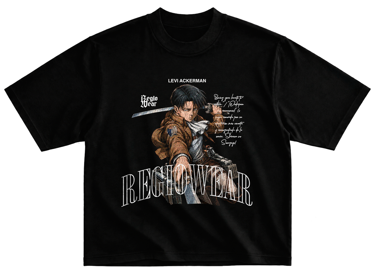 Playera Levi ackerman estilo streetwear vintage desgastado tee