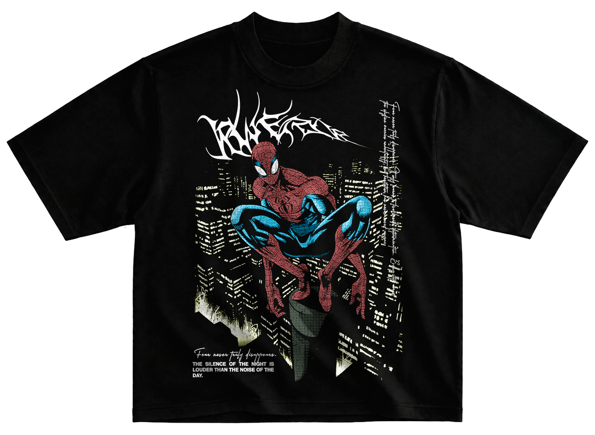 Playera Spider-Man t3 estilo streetwear corte oversize 100% algodón