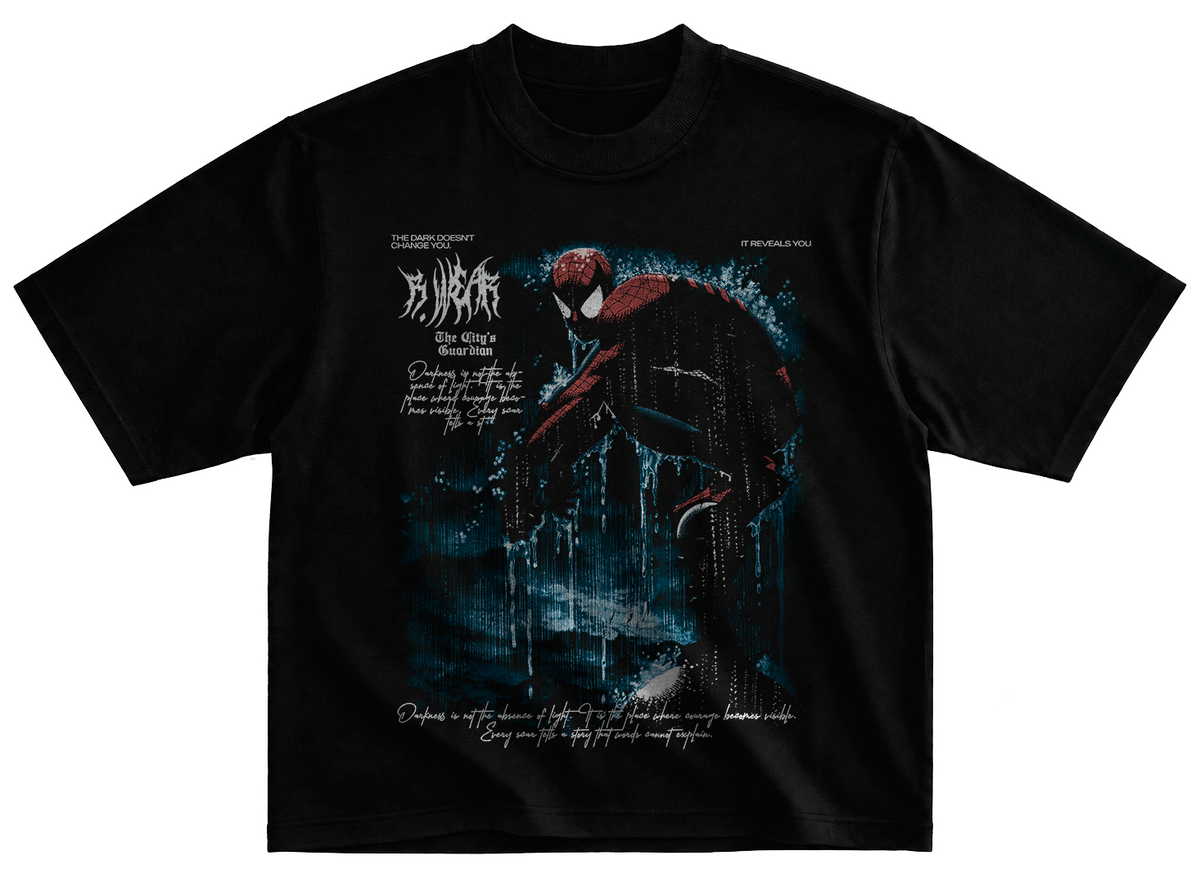 Playera Spider-Man t8 estilo streetwear corte oversize 100% algodón