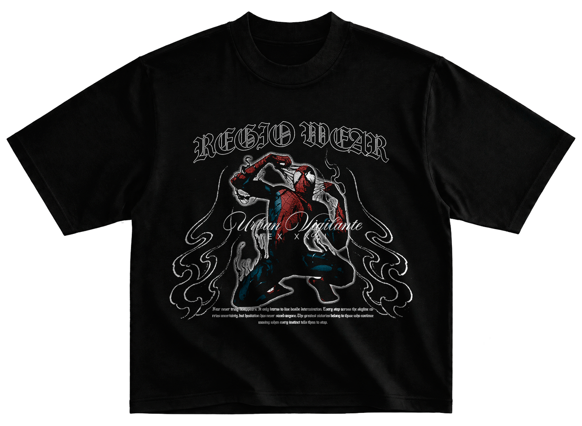 Playera Spider-Man t4 estilo streetwear corte oversize 100% algodón