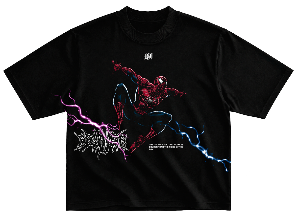 Playera Spider-Man estilo streetwear corte oversize 100% algodón