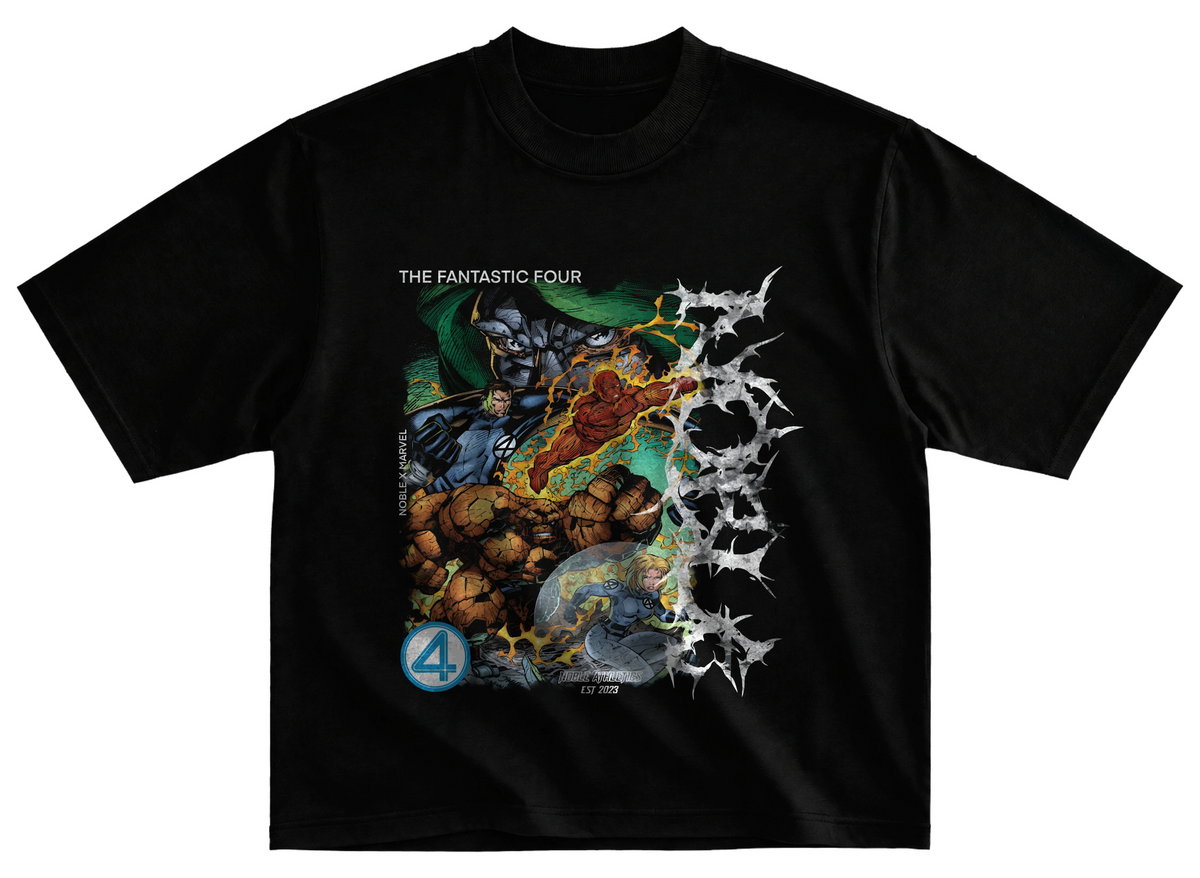 Playera 4 fantasticos doom streetwear gym corte oversize 100% algodón