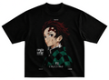 Playera Tanjiro 2 demon slayer corte oversize 100 algodon