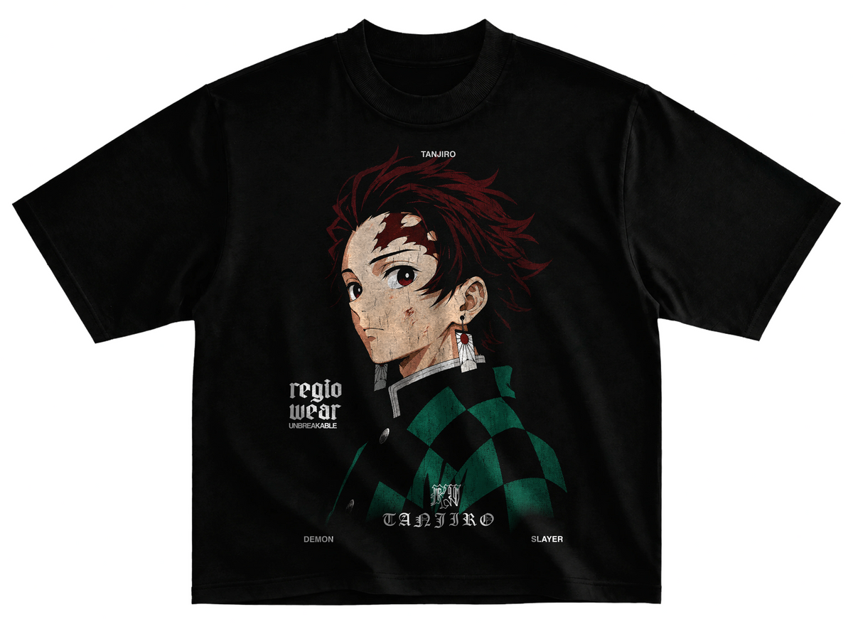 Playera Tanjiro 2 demon slayer corte oversize 100 algodon