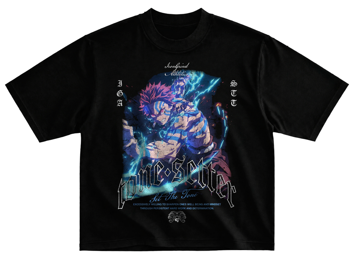 Playera Tanjiro Kamado 3 Demon Slayer gym corte oversize 100% algodón