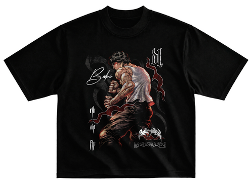 Playera baki streetwear gym corte oversize 100% algodón