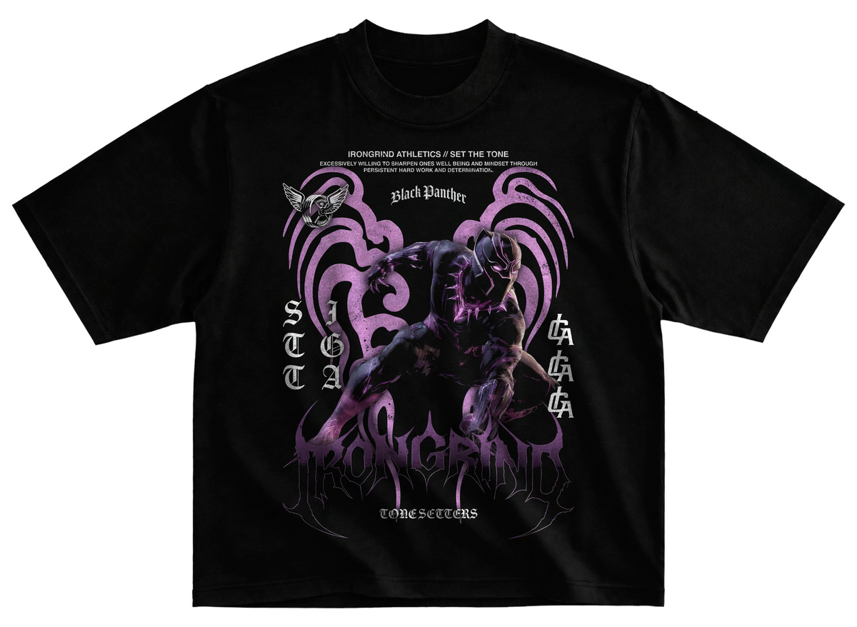 Playera black panther marvel streetwear gym corte oversize 100% algodón