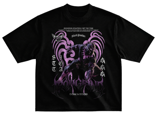 Playera black panther marvel streetwear gym corte oversize 100% algodón