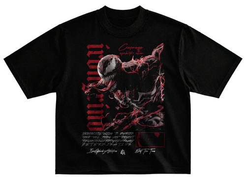 Playera carnage marvel streetwear gym corte oversize 100% algodón
