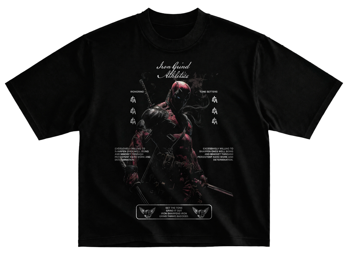 Playera deadpool marvel streetwear gym corte oversize 100% algodón