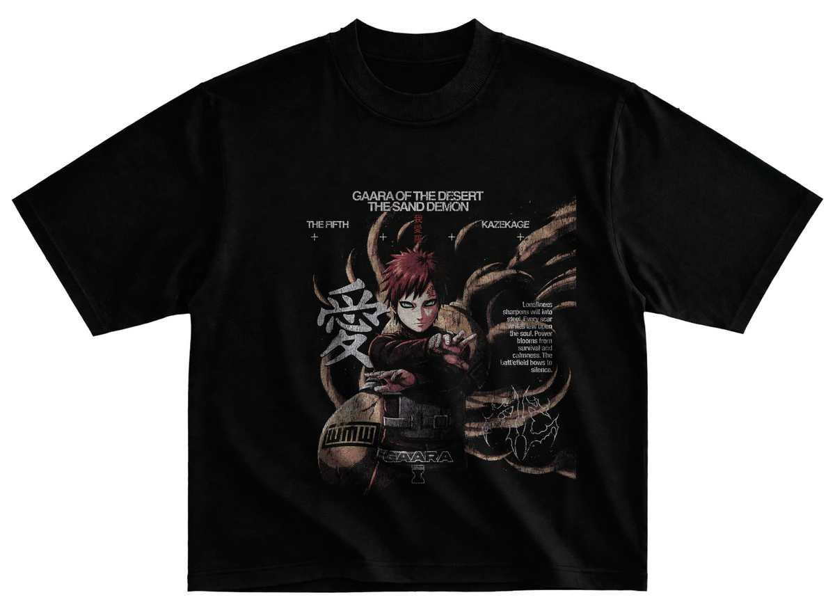 Playera gaara streetwear gym corte oversize 100% algodón
