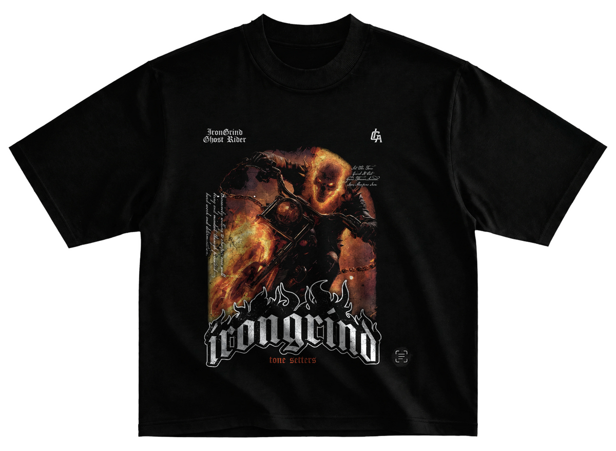 Playera ghost rider marvel streetwear gym corte oversize 100% algodón