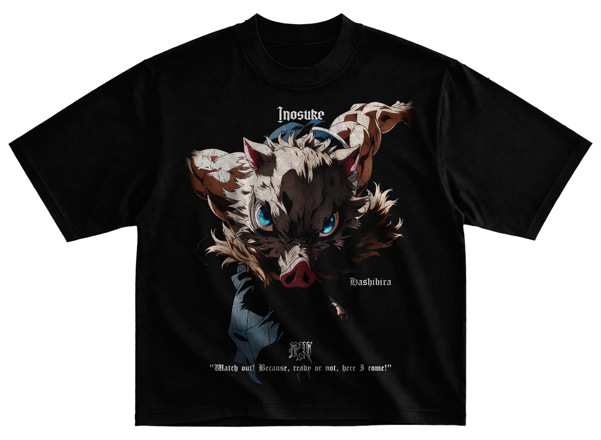 Playera inosuke hashibira corte oversize 100 algodon