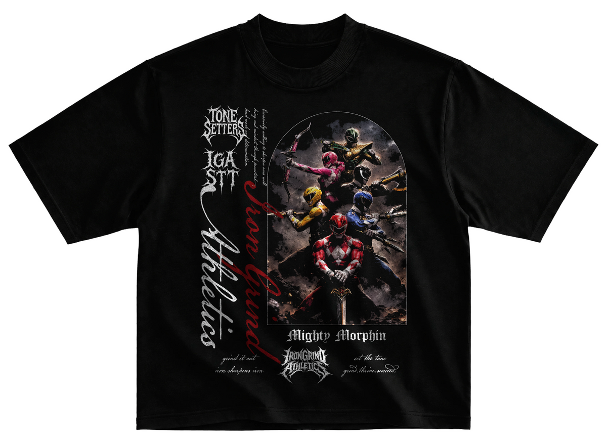 Playera streetwear power rangers gym corte oversize 100% algodón
