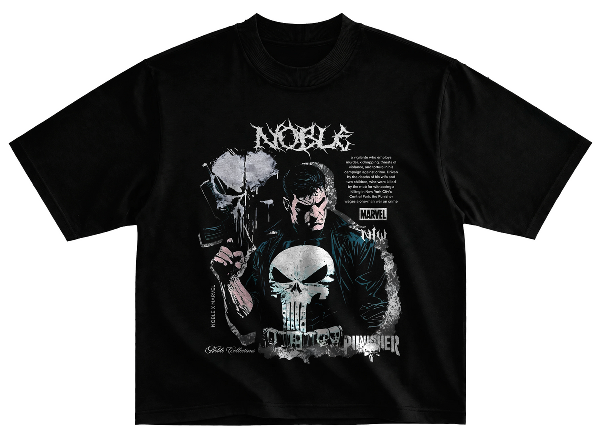 Playera the punisher streetwear gym corte oversize 100% algodón