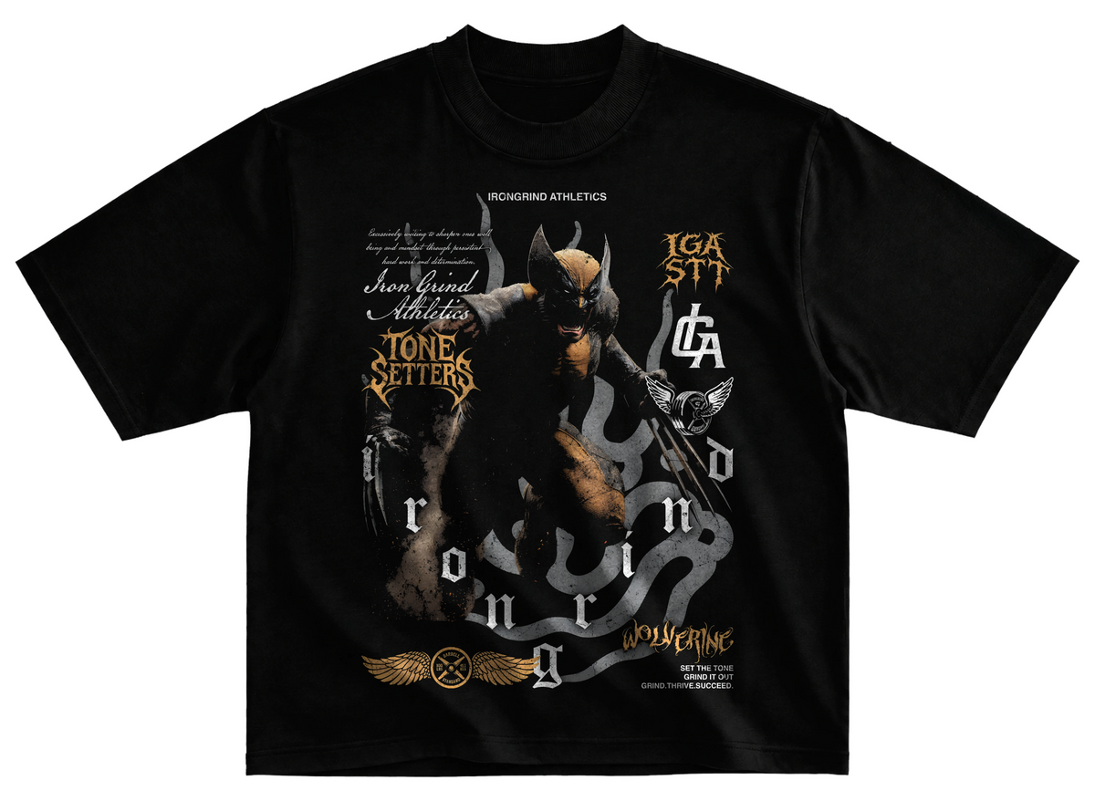 Playera wolverine marvel streetwear gym corte oversize 100% algodón