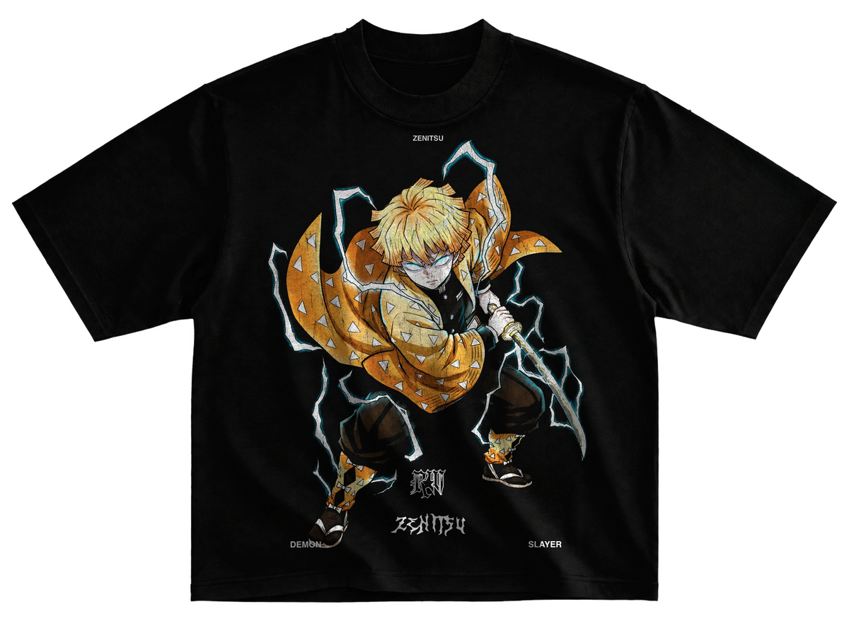 Playera zenitsu demon slayer corte oversize 100 algodon