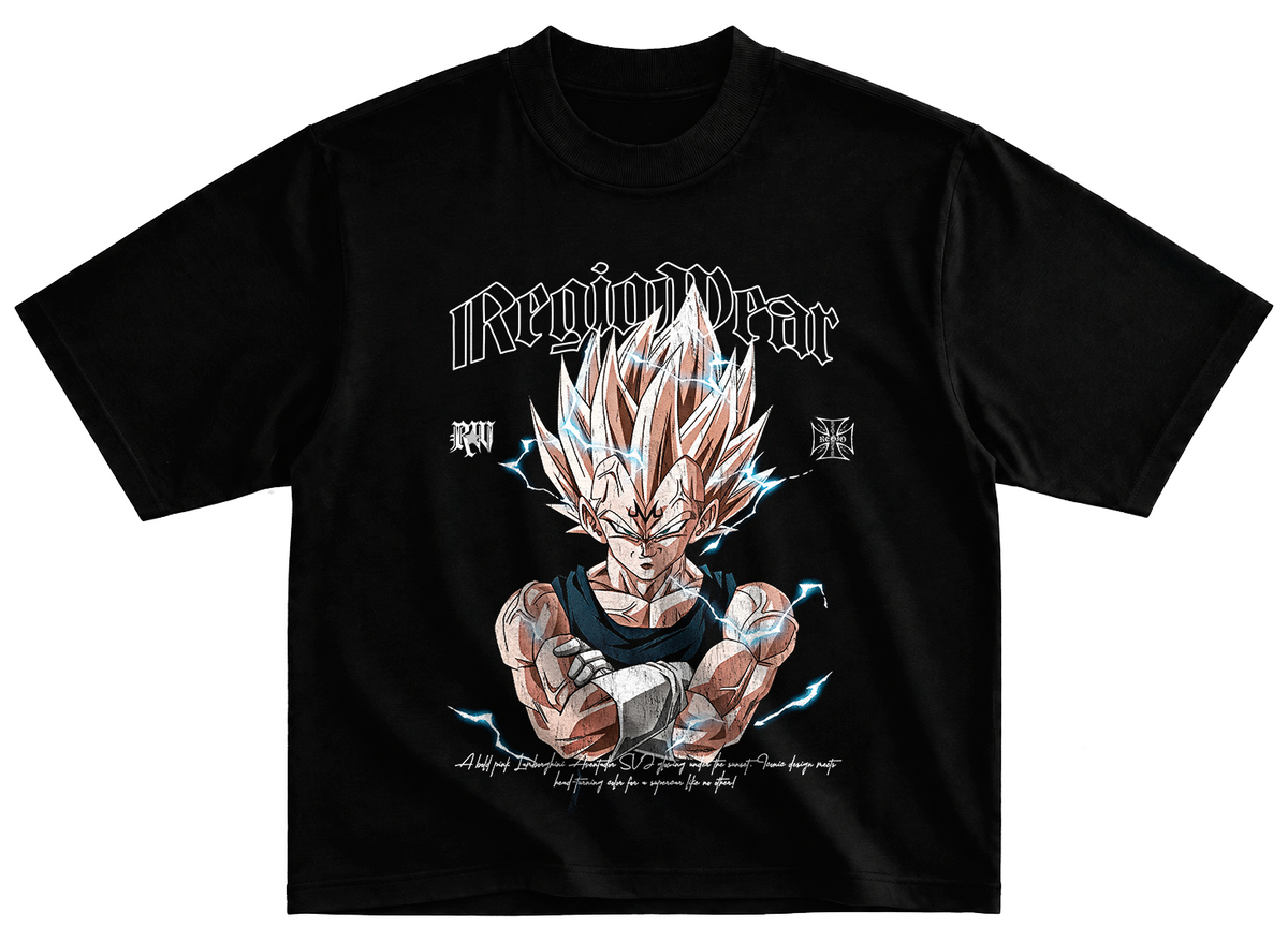 Playera Majin Vegeta estilo streetwear vintage desgastado tee