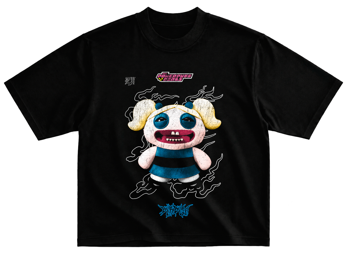 Playera BURBUJA Chicas super poderosas Fuggler estilo vintage desgastado