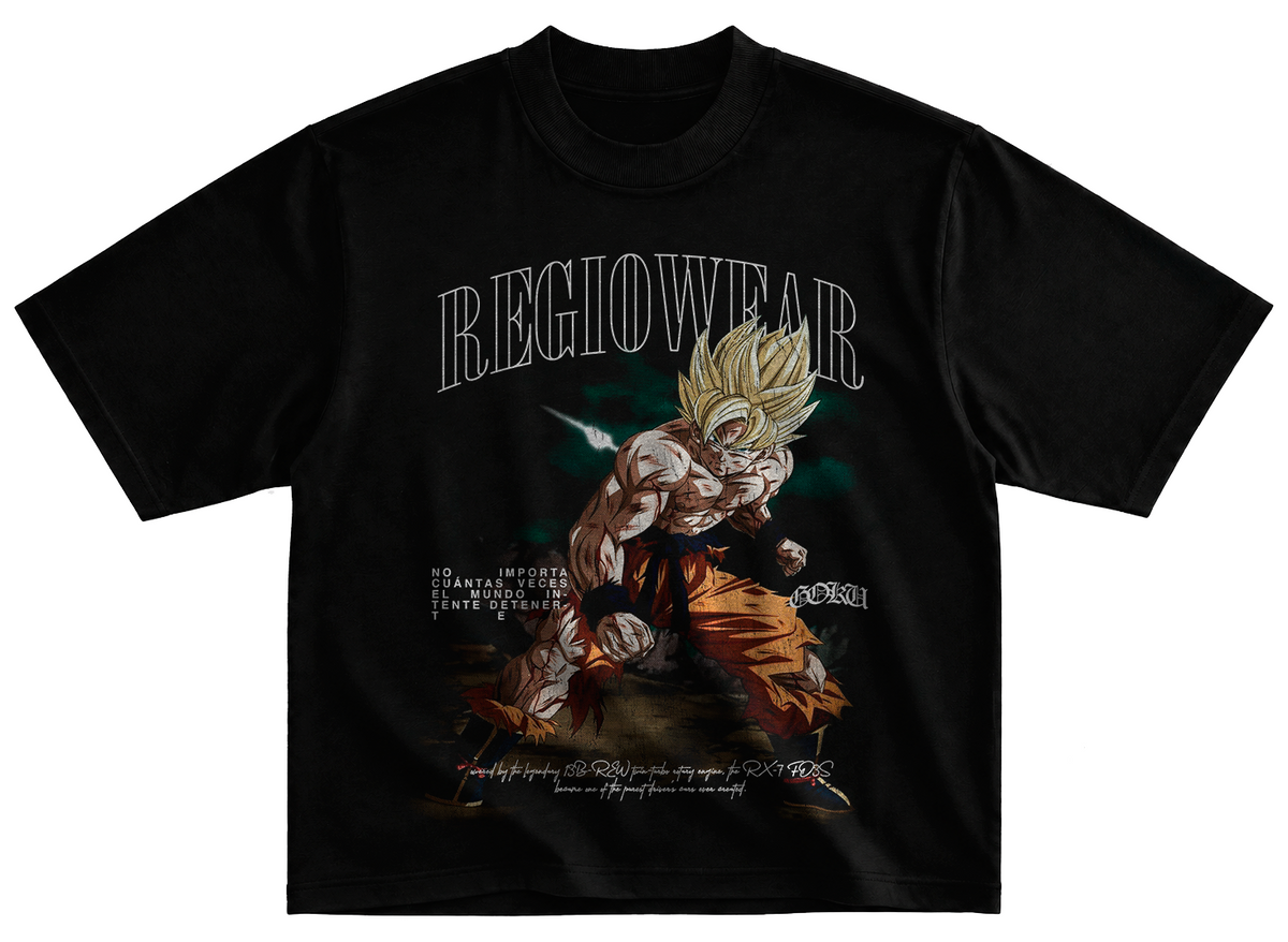 Playera Goku ssj estilo streetwear vintage desgastado tee