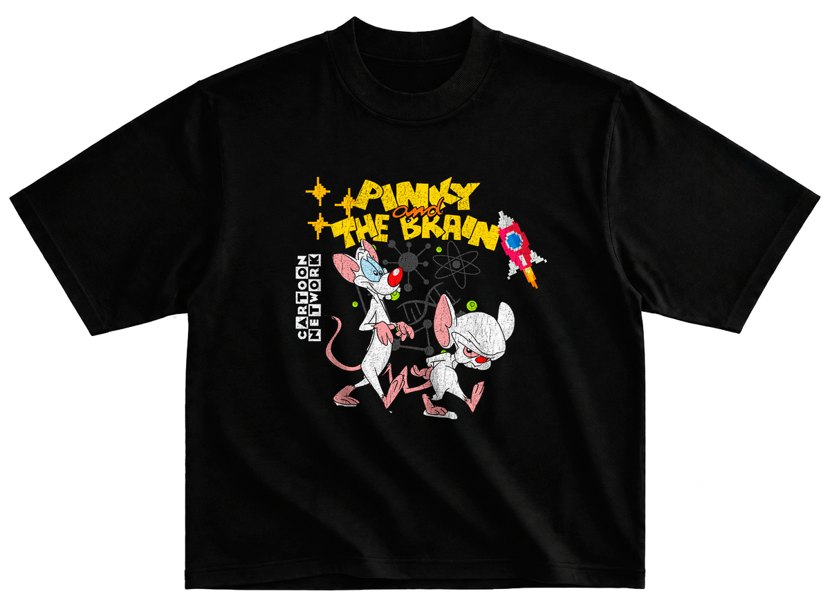 Playera Pinky y Cerebro estilo vintage desgastado 90's cartoons t1