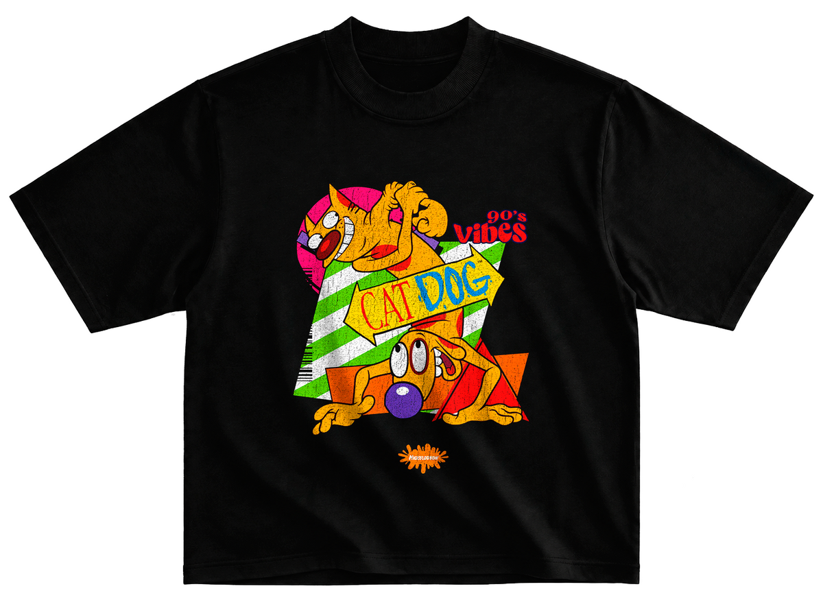 Playera CatDog estilo vintage desgastado 90's cartoons t1