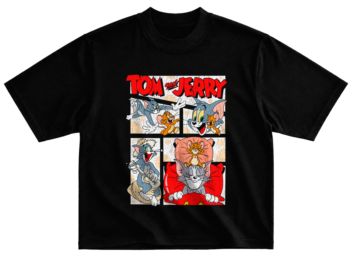 Playera Tom y Jerry estilo vintage desgastado 90's cartoons t15