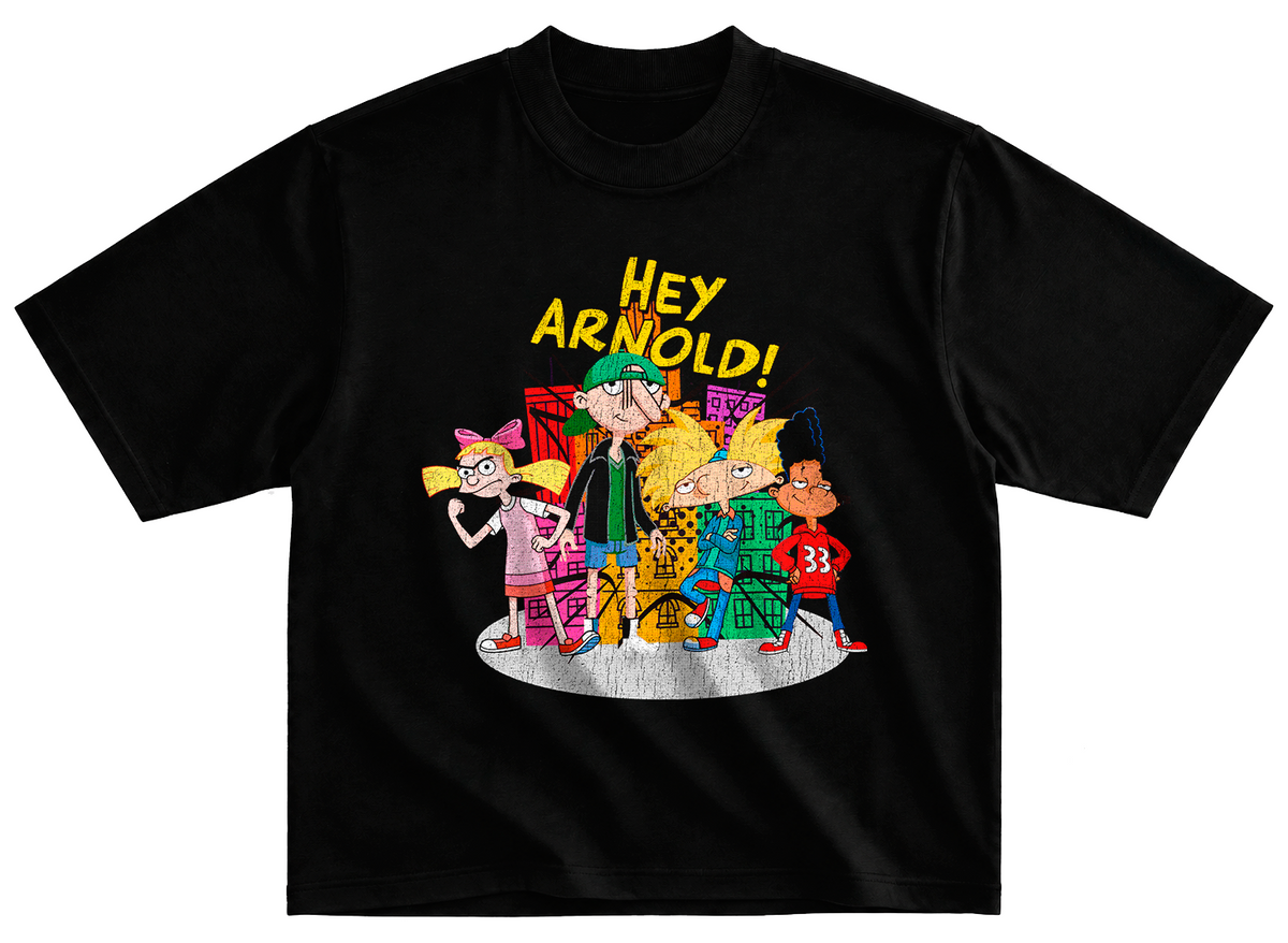 Playera Hey Arnold estilo vintage desgastado 90's cartoons t7