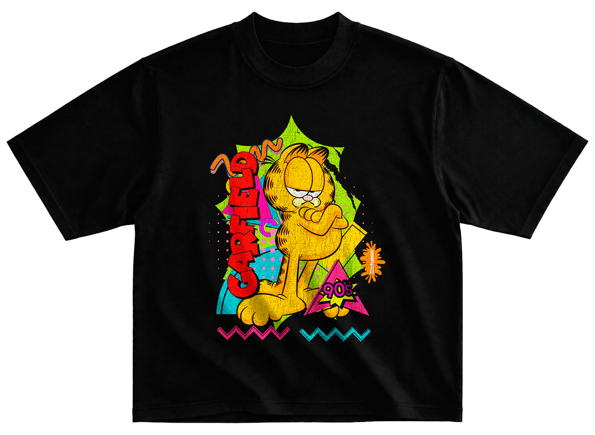 Playera Garfield estilo vintage desgastado 90's cartoons t1
