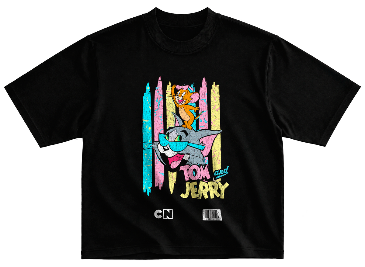 Playera Tom y Jerry estilo vintage desgastado 90's cartoons t2