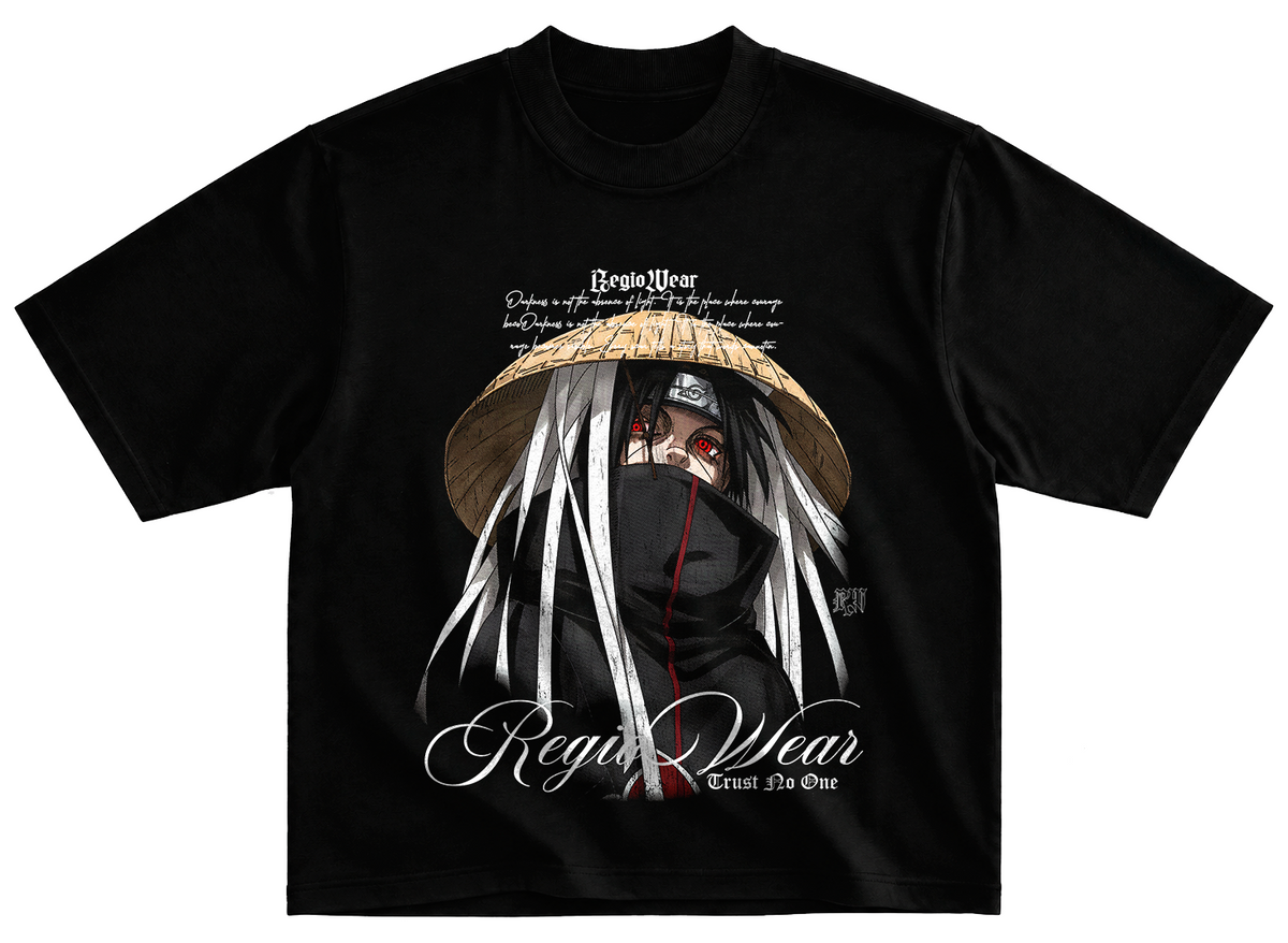 Playera Itachi uchiha estilo streetwear vintage desgastado tee