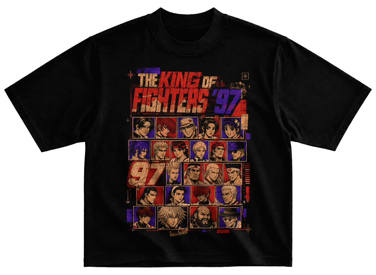 Playera PORTADA KOF 97 estilo streetwear vintage desgastado tee