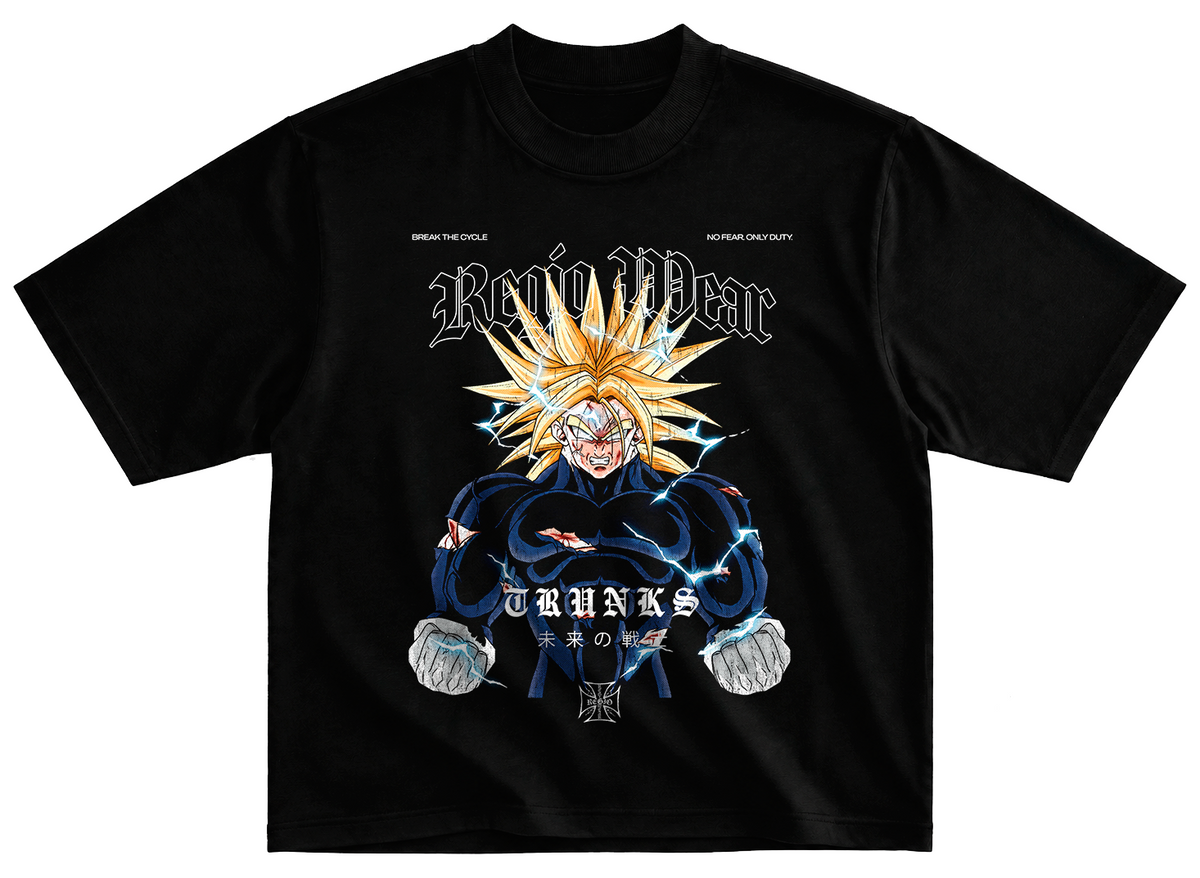 Playera trunks ssj estilo streetwear vintage desgastado tee
