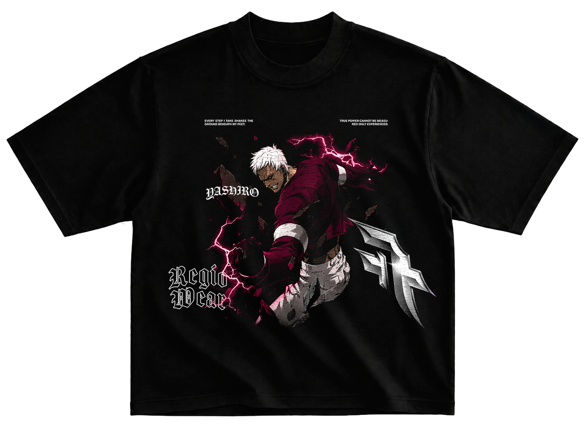 Playera YASHIRO KOF 97 estilo streetwear vintage desgastado tee